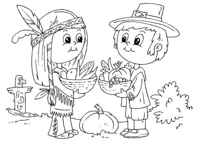 Pilgrim Coloring Pages For Kids