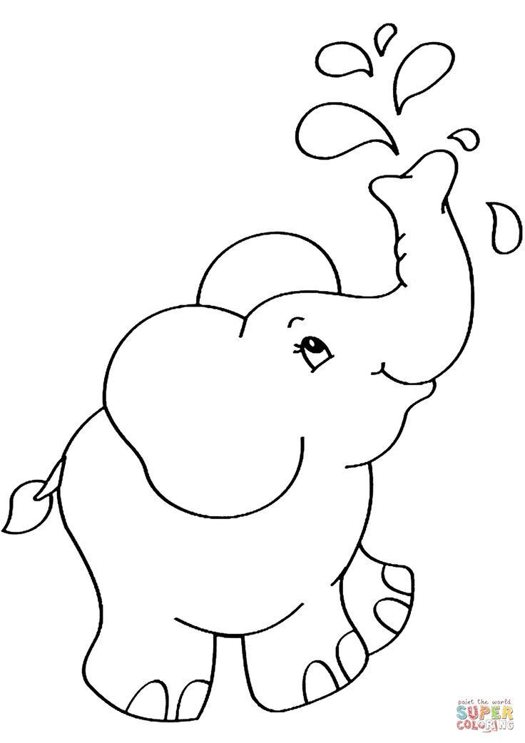 Baby Elephant Pictures To Color