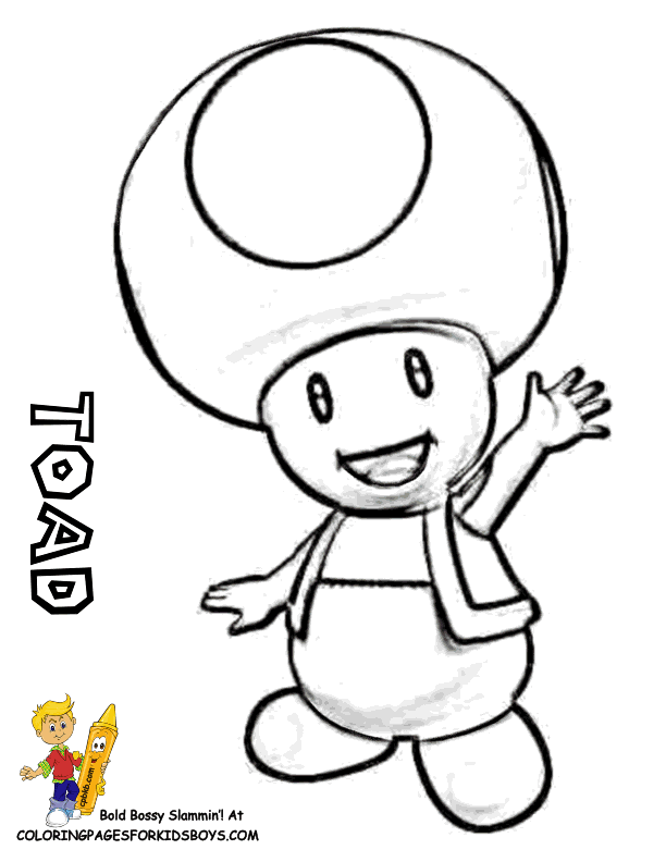 Toad Coloring Pages Mario