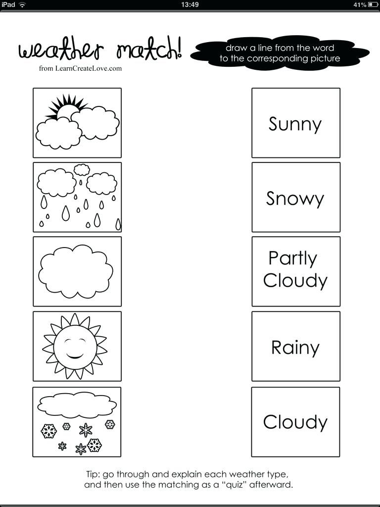 Weather First Grade Science Worksheets For Grade 1