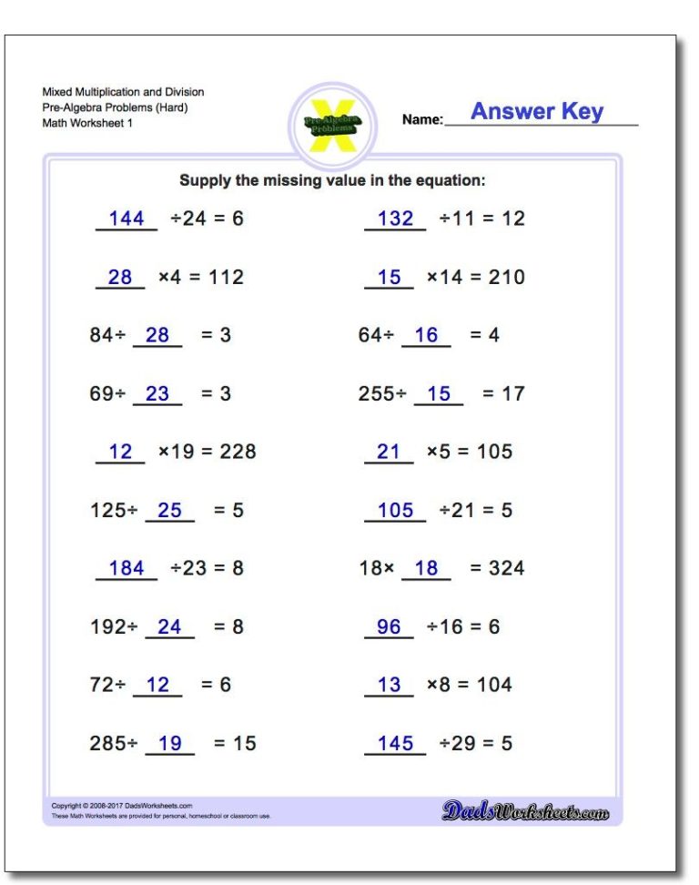 Grade 4 Addition Subtraction Multiplication Division Worksheets Pdf