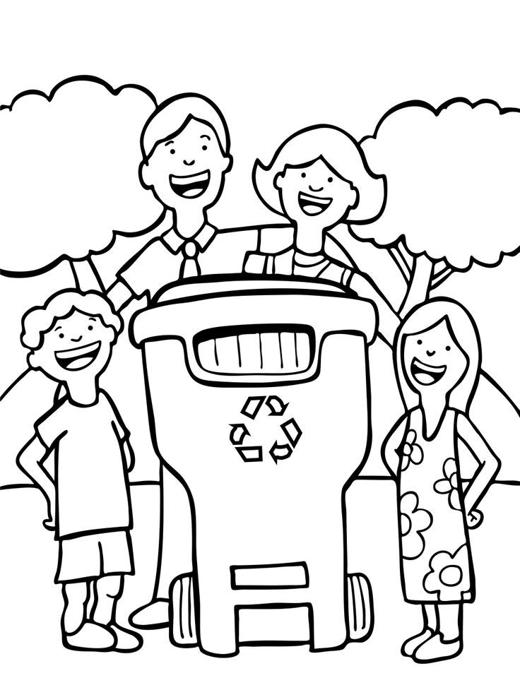 Environment Recycling Coloring Pages