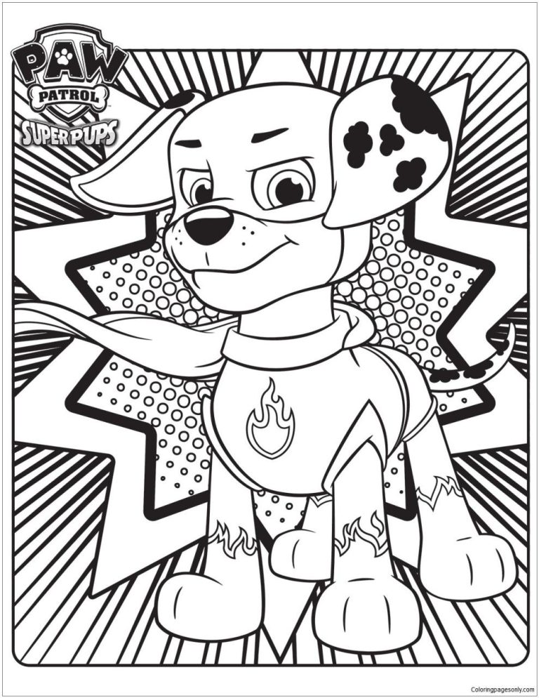 Paw Patrol Mighty Pups Coloring Pages Zuma