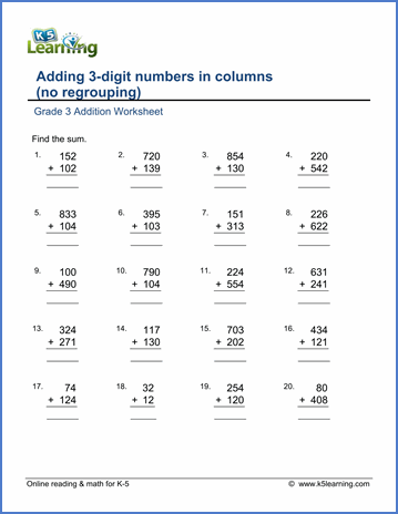 Worksheet For Class 3 Maths Subtraction
