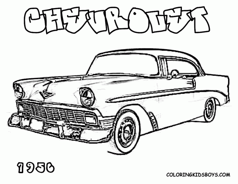 Classic Car Muscle Car Coloring Pages