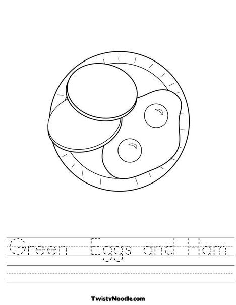 Preschool Green Eggs And Ham Coloring Pages