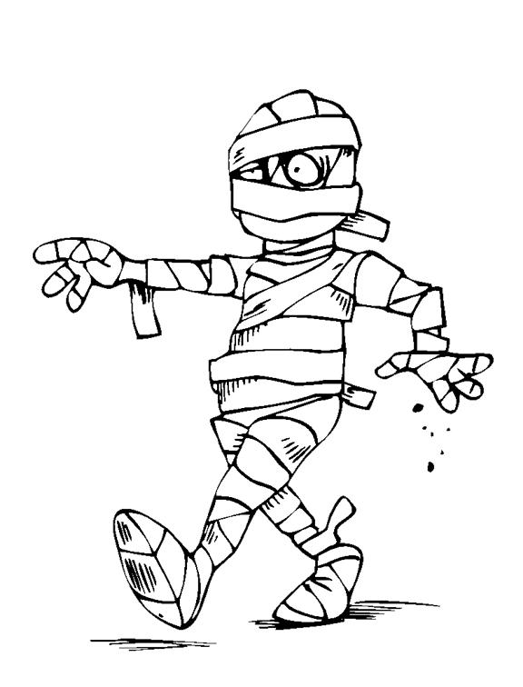 Easy Mummy Coloring Page