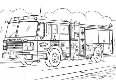Fire Truck Coloring Page Preschool
