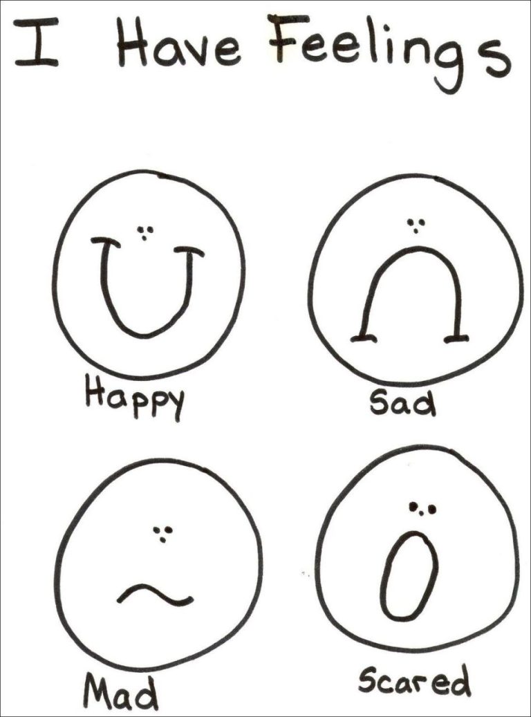 Emotions Coloring Pages For Preschoolers
