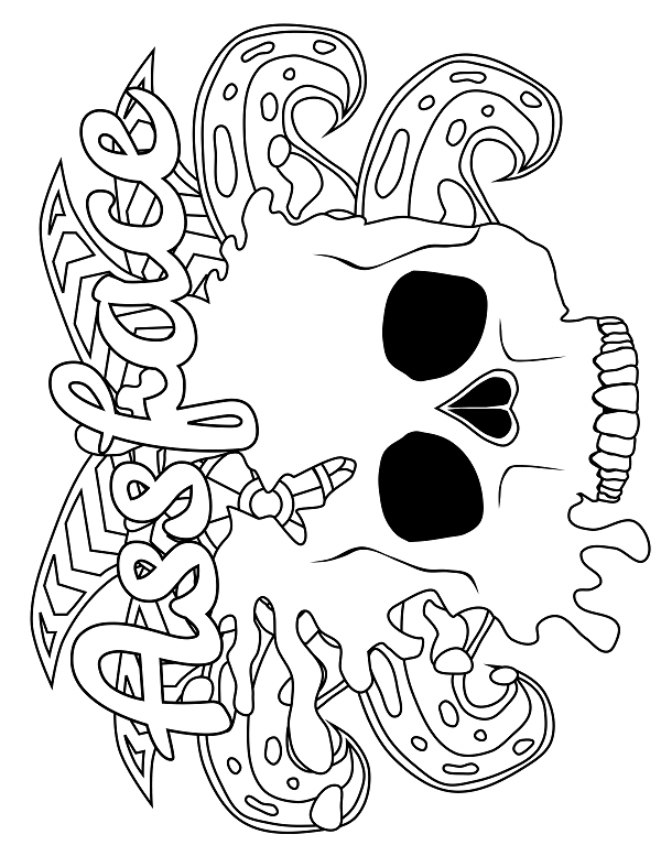 Skeleton Bride And Groom Coloring Pages
