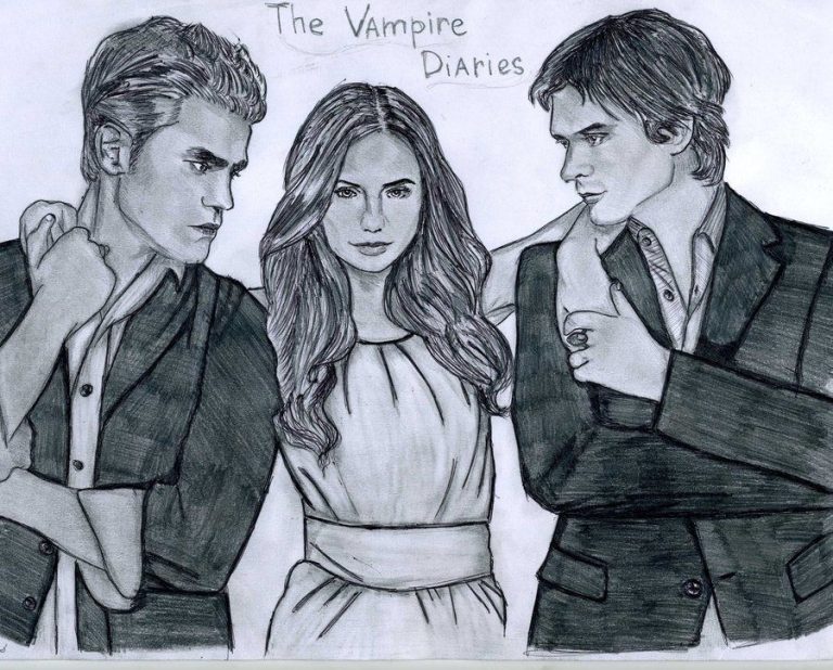 Damon And Elena Coloring Pages