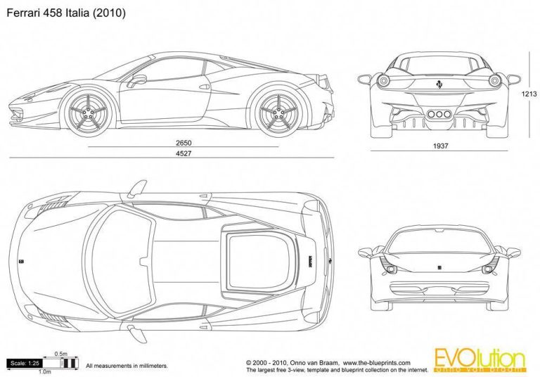 Ferrari 458 Colouring Pages