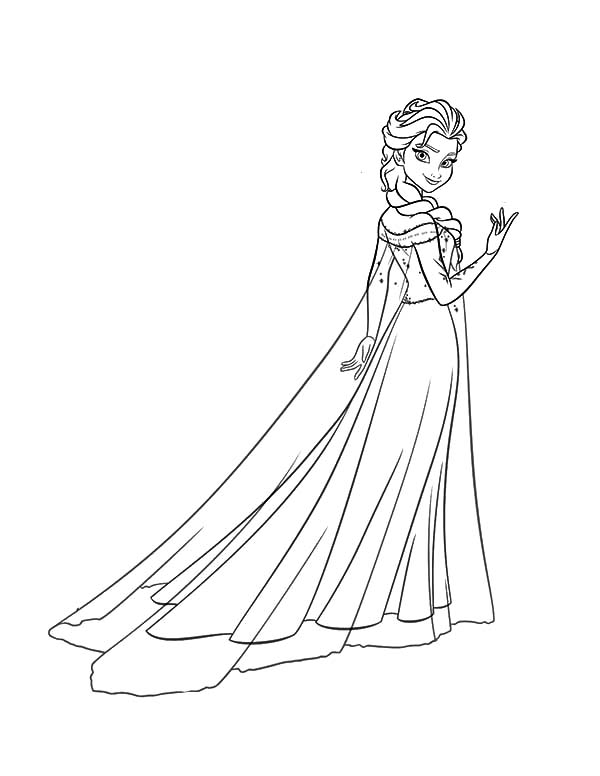 Queen Elsa Frozen Disney Princess Coloring Pages