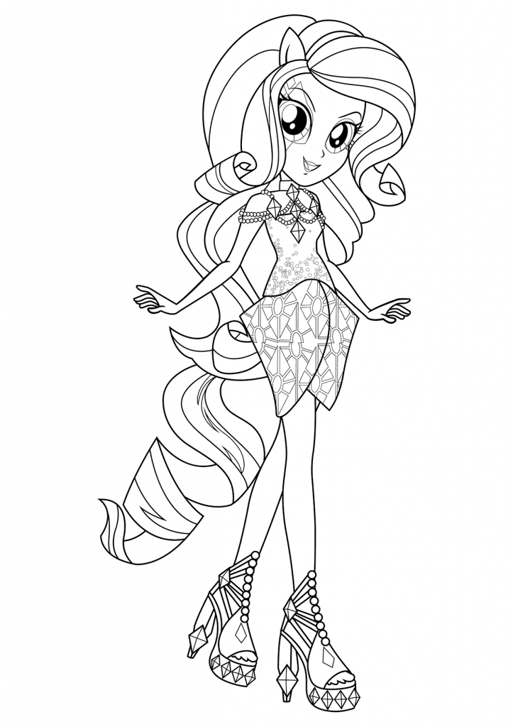 Equestria Girls Coloring Pages Rarity