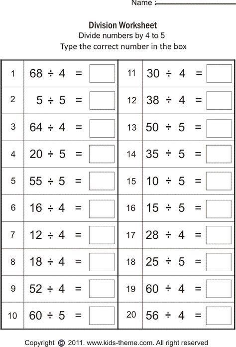 Printable Grade 4 Worksheets Math