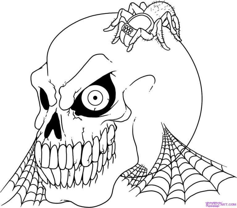 Halloween Skull Colouring Pages