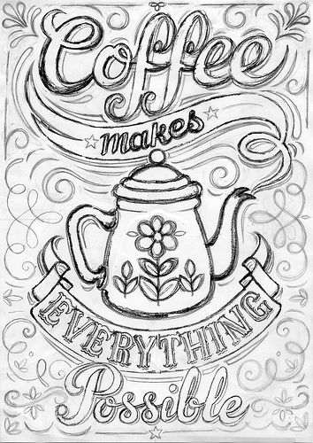 Mandala Coffee Coloring Pages