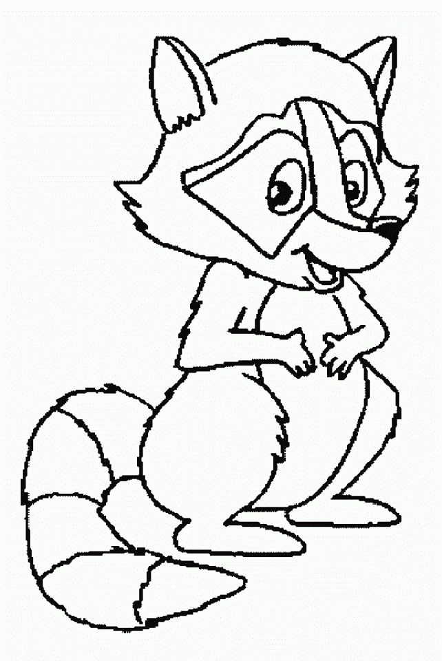 Cartoon Raccoon Coloring Page