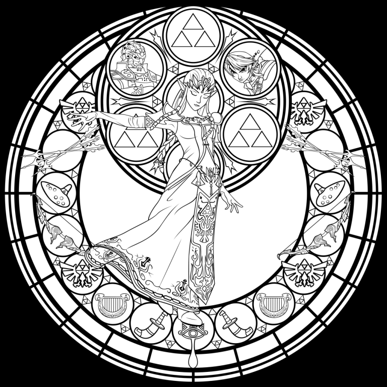 Stained Glass Kingdom Hearts Coloring Pages