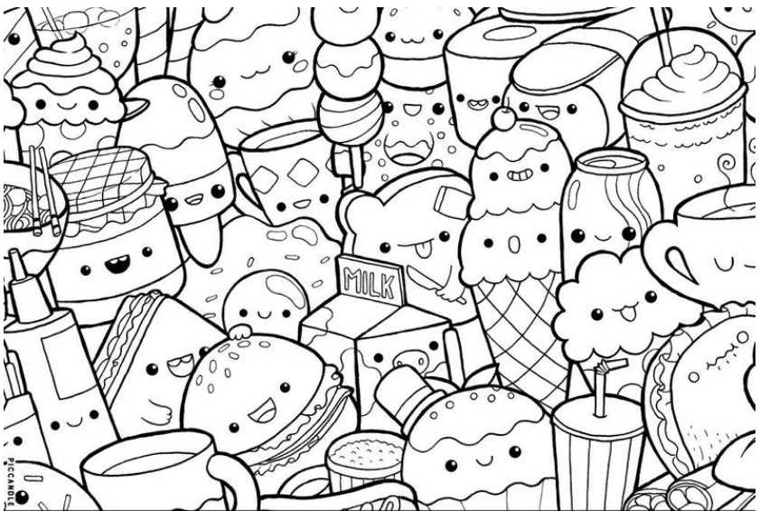 Cute Kawaii Coloring Pages For Adults