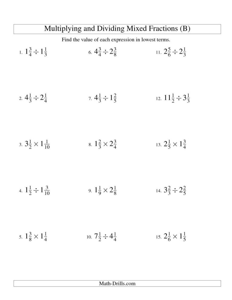 Simplifying Complex Fractions Worksheet With Answers