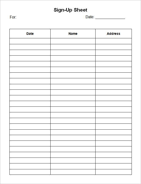 Word Printable Employee Sign In Sheet Template