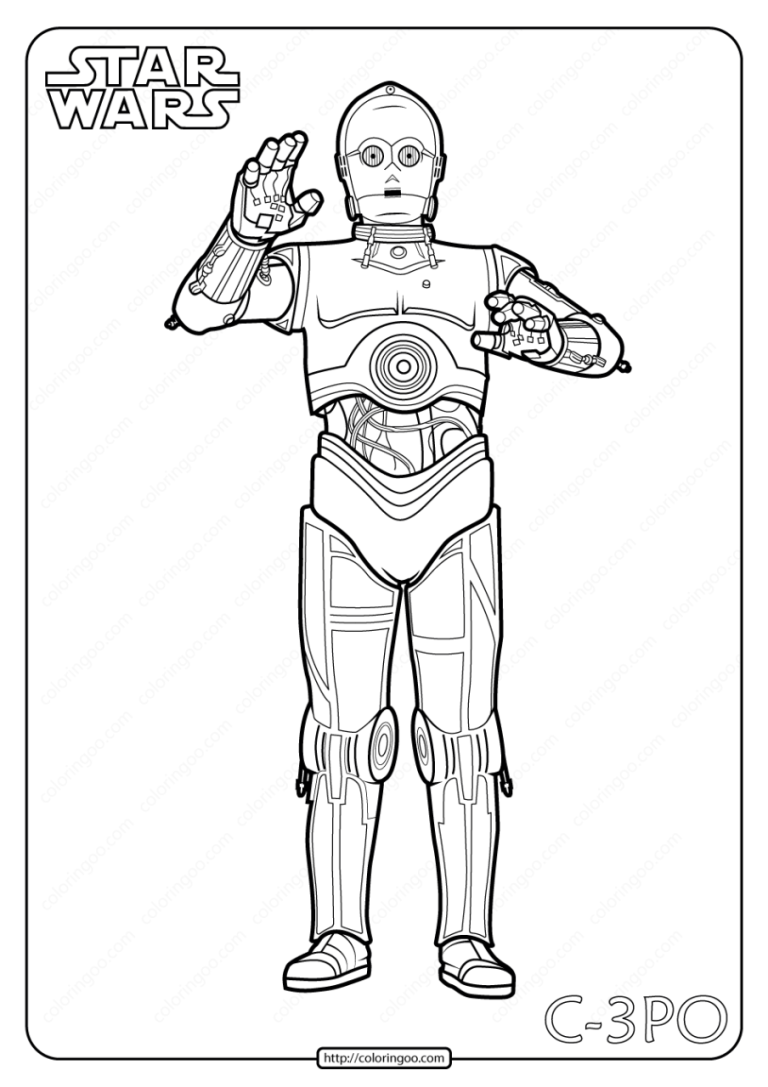 C3p0 Bb8 Coloring Page