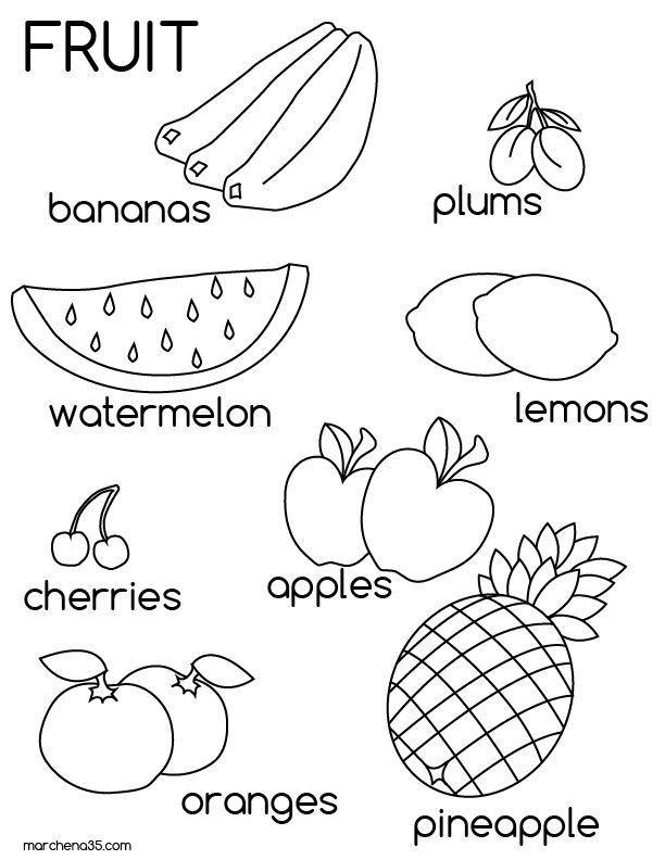 Fruits For Coloring With Names