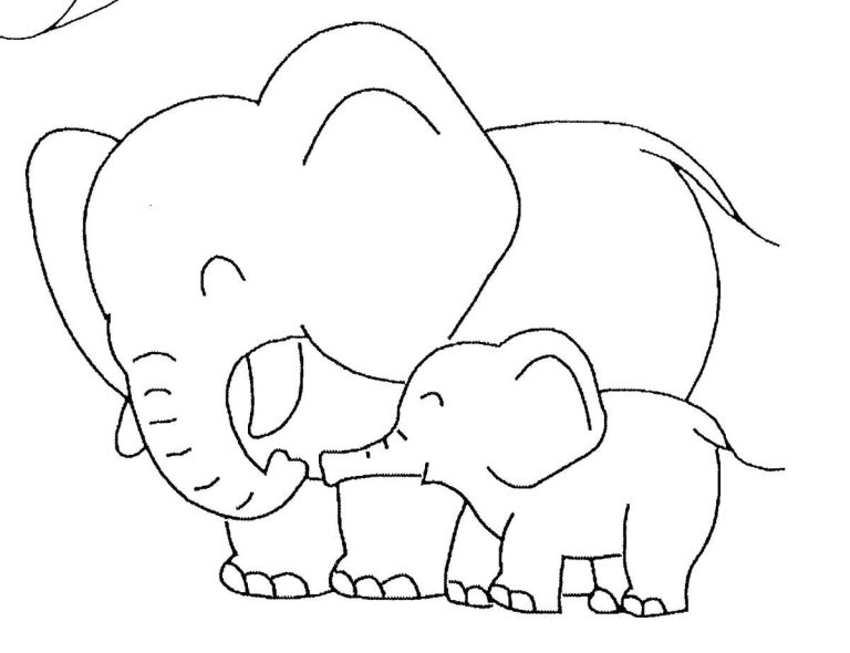Baby Elephant Coloring Pages For Kids