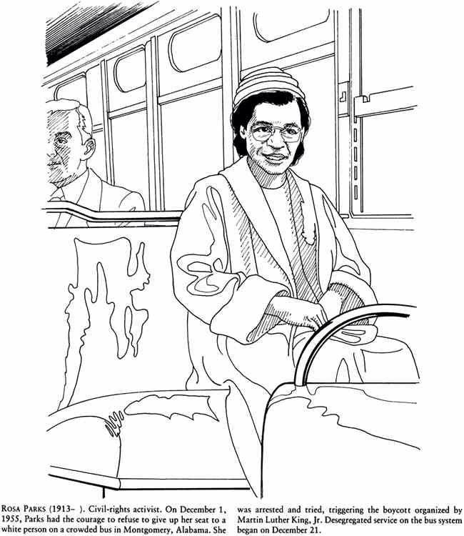 Rosa Parks Bus Coloring Page