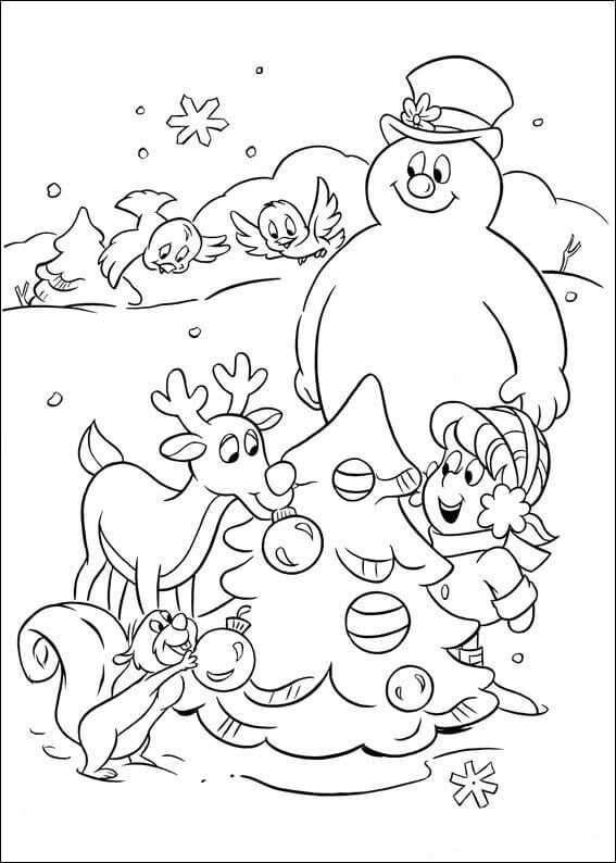 Karen Frosty The Snowman Coloring Pages