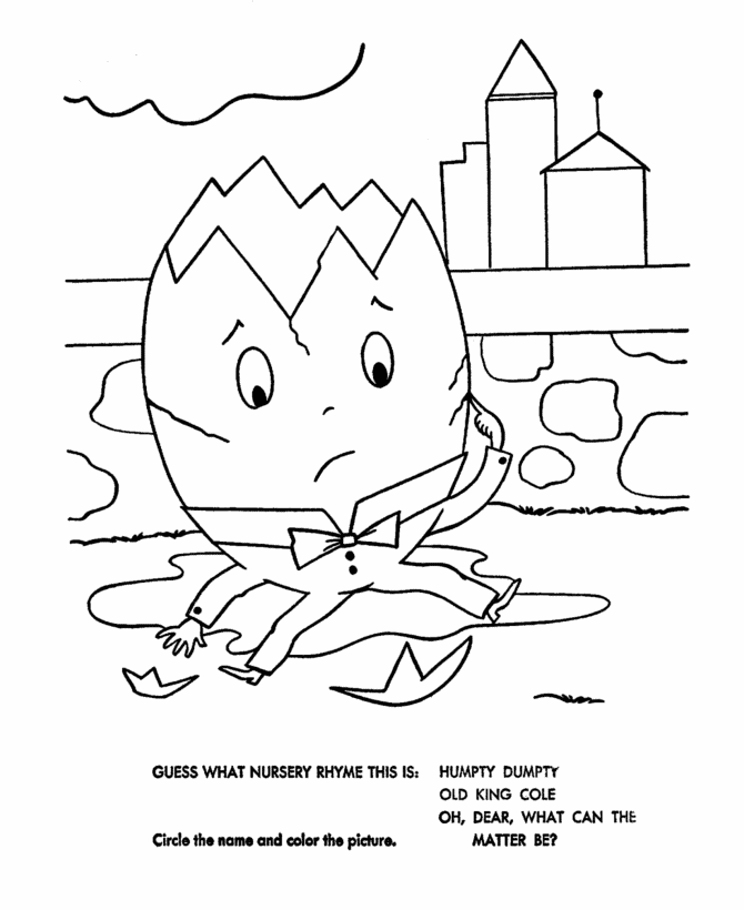 Humpty Dumpty Coloring Page Printable