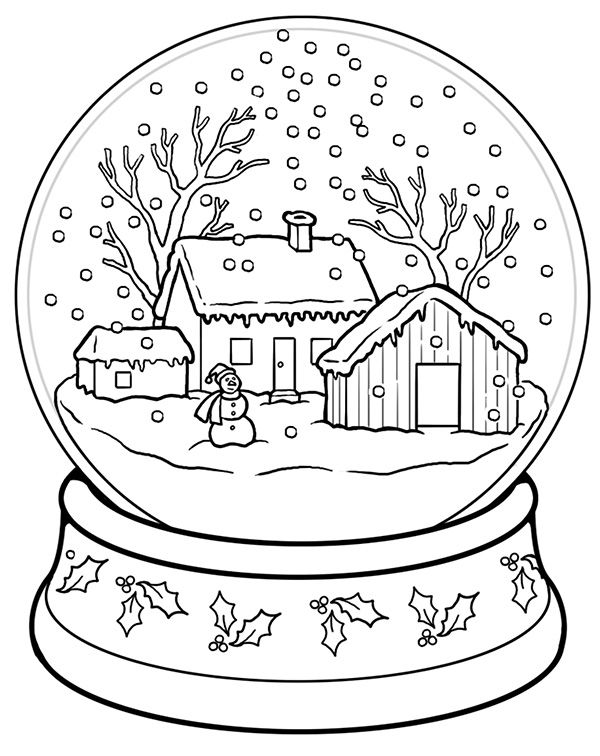 Printable Snow Globe Coloring Pages