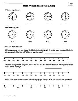 3rd Grade Printable Time Worksheets Grade 3