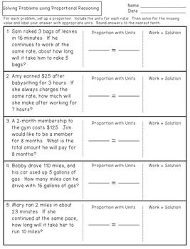 7th Grade Ratio And Proportion Word Problems Worksheet With Answers Pdf