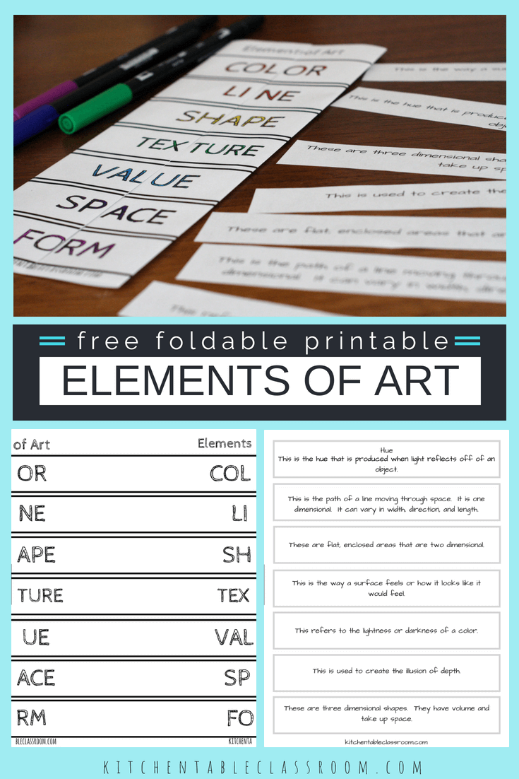Printable Elements Of Art Worksheet Free