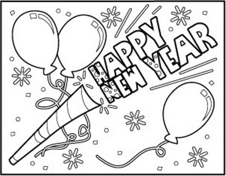 Happy New Year 2020 Coloring Pages For Kids