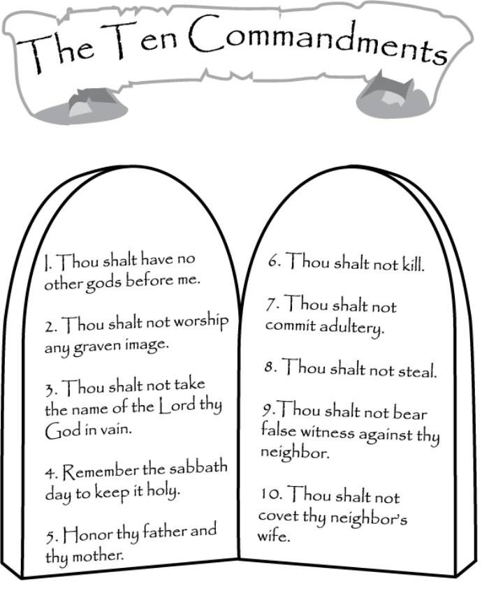 Printable 10 Commandments Coloring Page