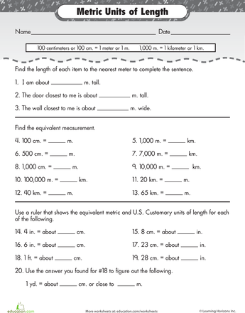 Measurement Length Worksheets Grade 3 Pdf