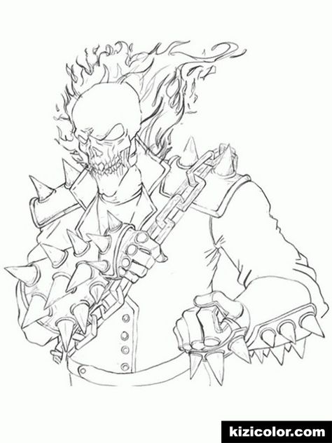 Chibi Ghost Rider Coloring Pages