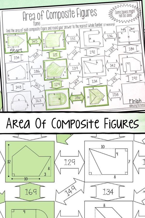 Area Of Composite Figures Worksheet 7th Grade Pdf