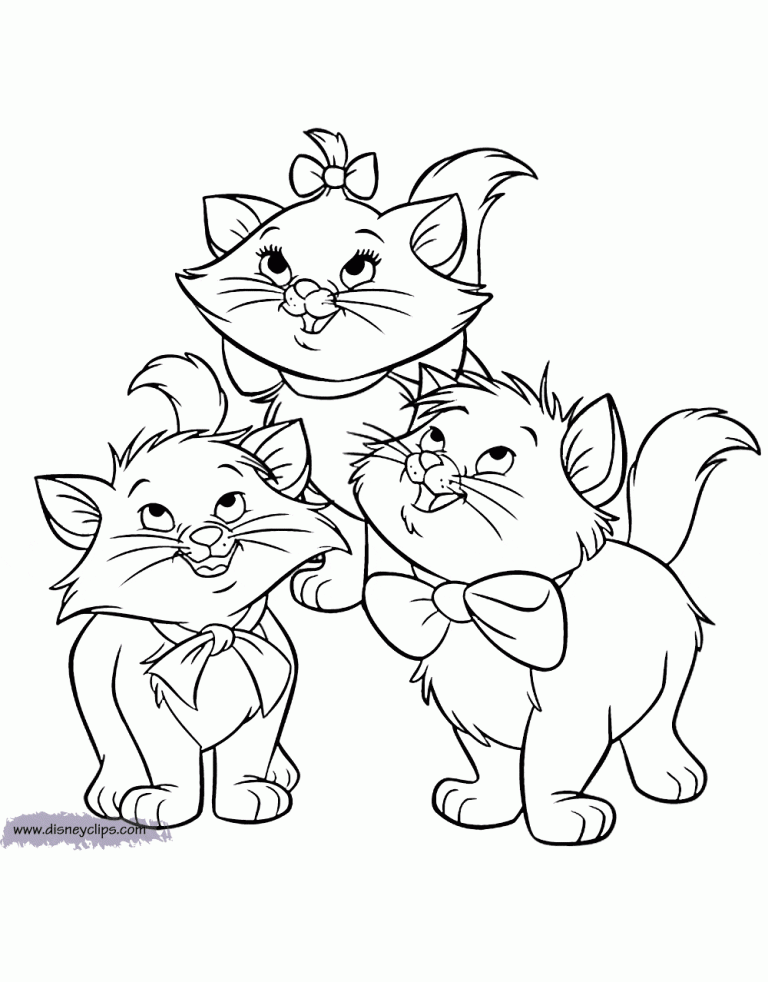 3 Cat Aristocats Coloring Pages