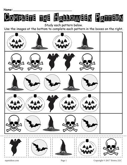 Kindergarten Free Halloween Printables