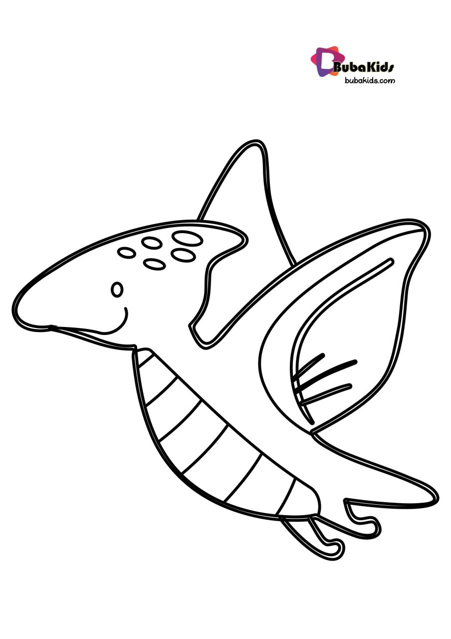 Easy Pterodactyl Coloring Page
