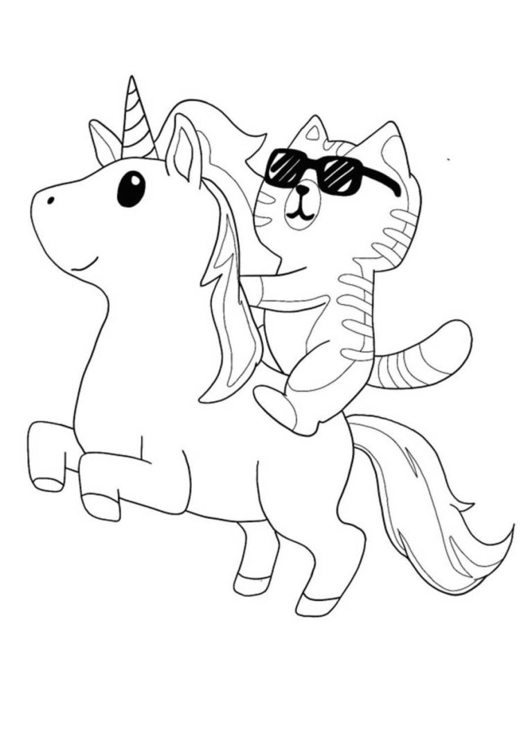 Unicorn Cat Coloring Pages Printable