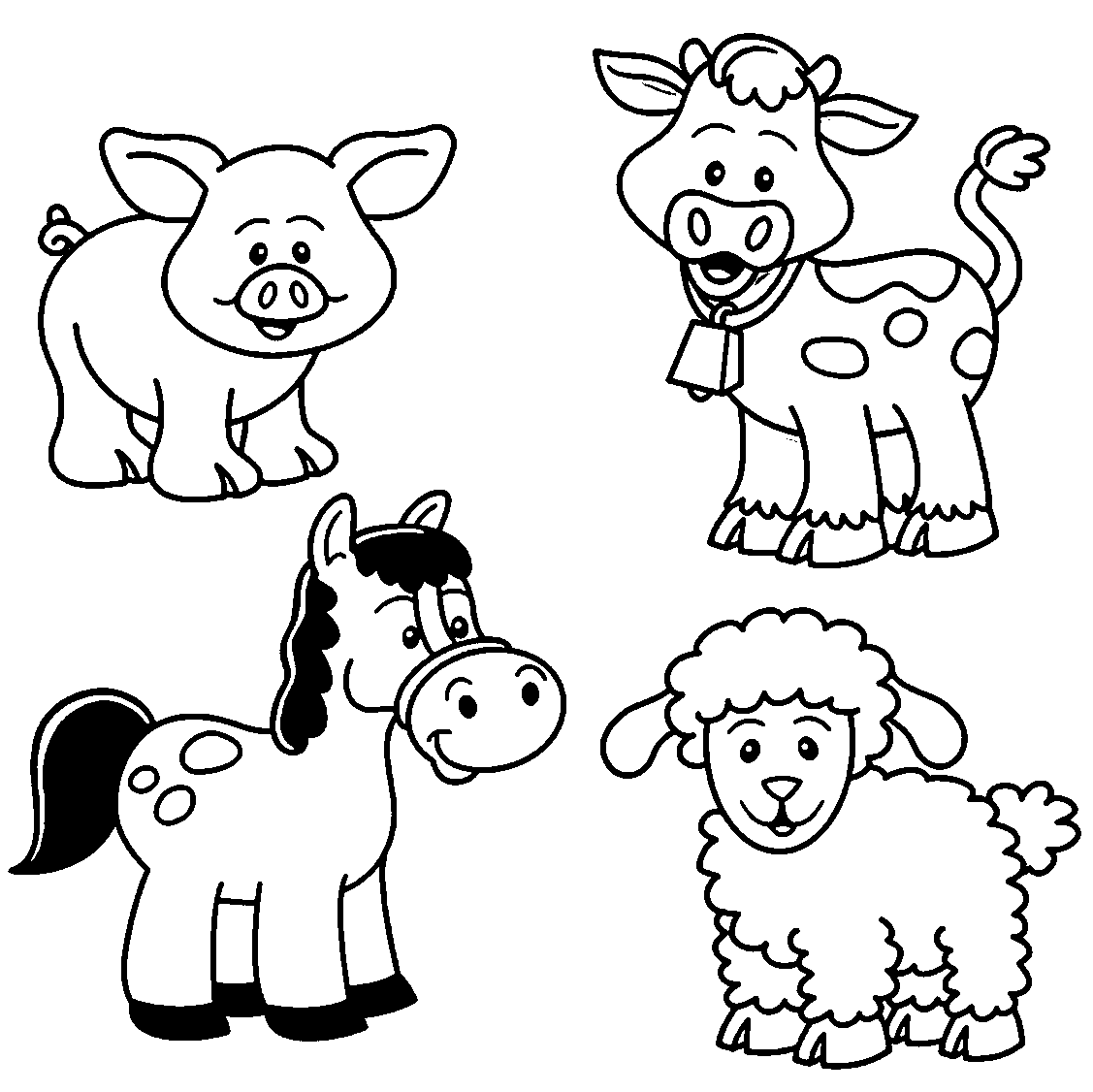 Farm Animals Coloring Pages For Kids