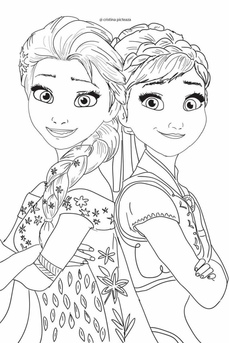 Disney Princess Coloring Pages Frozen Elsa And Anna