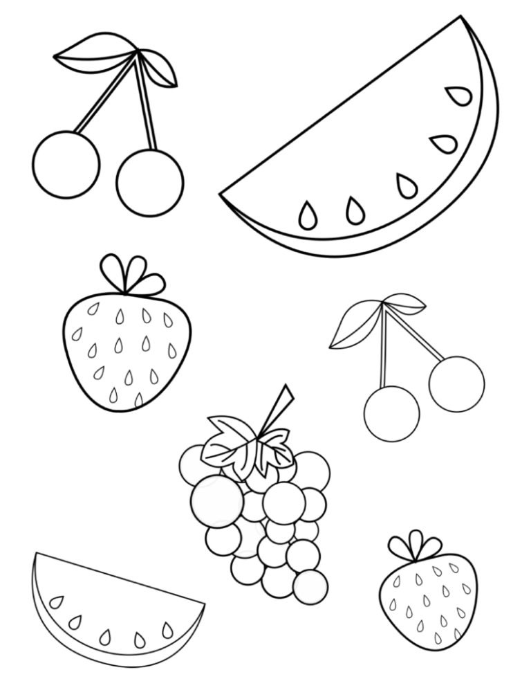 Images Of Fruits For Coloring