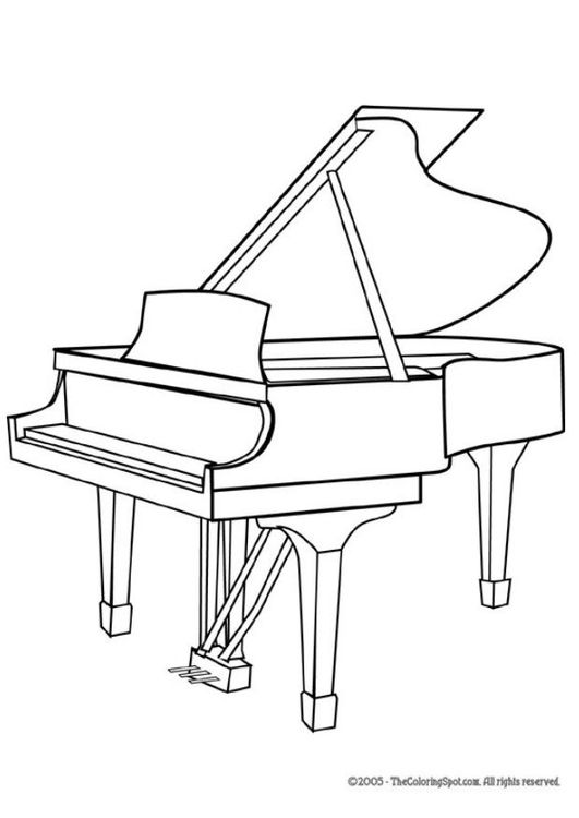 Keyboard Piano Coloring Page