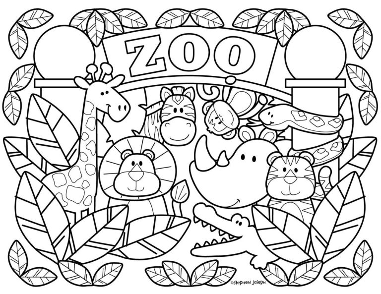 Jungle Animals Coloring Pages Free